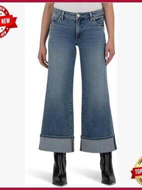 High Rise Wide Leg Jeans Fitted Hips Modern Silhouette